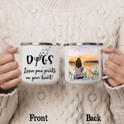 Shih Tzu Dogs Leave Paw Prints On Your Heart Camping Mug