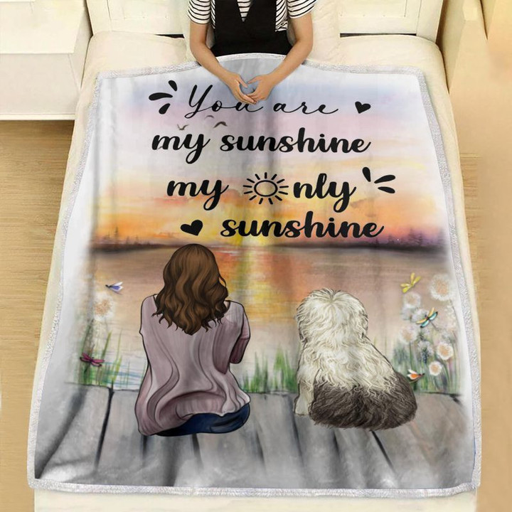 Old English Sheepdog Dog You Are My Sunshine My Only Sunshine Blanket