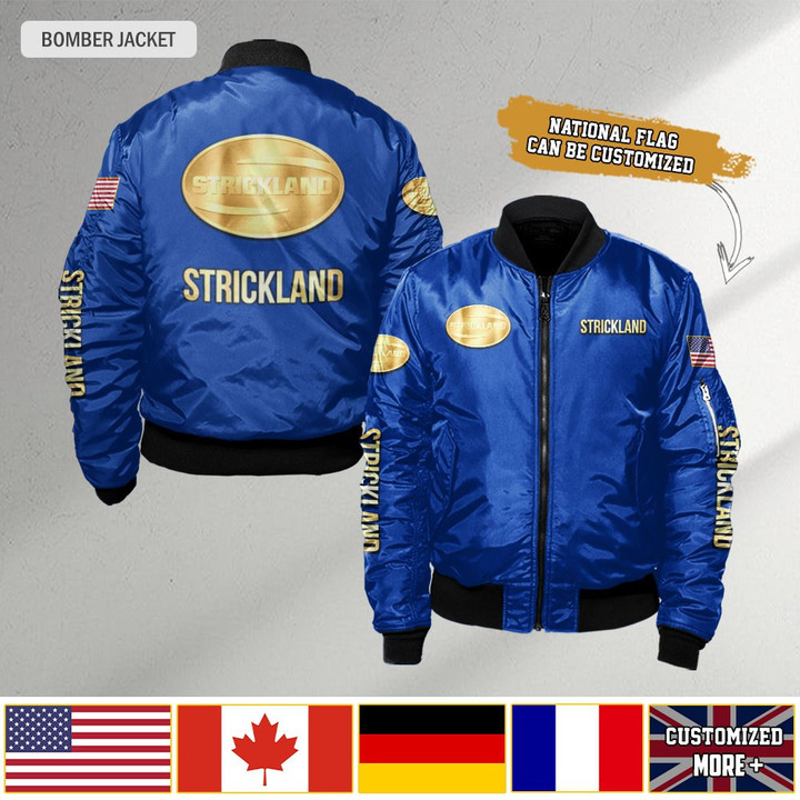Strickland Blue Bomber Jacket WINA123411