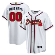 Atlanta Braves The A Gold Flag Custom Jersey - All Stitched