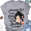 Betty Boop birthday november girl i'm not getting old i'm just becoming a classic T shirt hoodie sweater
