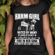 Farm girl hated by many loved by plenty heart on her sleeve fire in her soul and a mouth she can't control T shirt hoodie sweater
