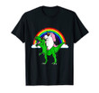 Funny unicorn riding dinosaur shirt t-rex rainbow gift