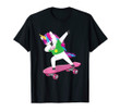 Dabbing kid unicorn skateboard skate shirt
