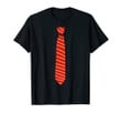 Tie t-shirt. red stripes. elegant and funny.
