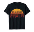 Vintage retro sunset st. louis missouri skyline t-shirt