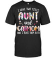 I Have Two Titles Aunt And Cat Mom And I Rock Both T Shirt Kitty Feline Mommy Tshirts Mom Mama Birthday Wedding Anniversary Mother's Day Aunty Auntie Tee