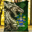 Ireland Premium Blanket - Carrie or O'Carrie Family Crest Blanket - Dragon Claddagh Cross A7