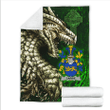 Ireland Premium Blanket - Carrie or O'Carrie Family Crest Blanket - Dragon Claddagh Cross A7