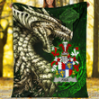 Ireland Premium Blanket - Rice Family Crest Blanket - Dragon Claddagh Cross A7