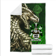 Ireland Premium Blanket - Wyrrall Family Crest Blanket - Dragon Claddagh Cross A7