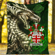 Ireland Premium Blanket - Goulding or O'Goillin Family Crest Blanket - Dragon Claddagh Cross A7
