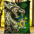 Ireland Premium Blanket - Dudley Family Crest Blanket - Dragon Claddagh Cross A7