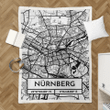 Nuremberg City Map Design - City Maps Germany Retro Sherpa Fleece Blanket