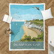 Dumpton Gap with Grey Bann - Travel Retros Sherpa Fleece Blanket