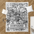 Dortmund City Map Design - City Maps Germany Retro Sherpa Fleece Blanket