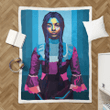 fantasy woman potrait - Wpap Pop Art Colorful Sherpa Fleece Blanket