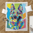 German Shepherd - Pop Art Doggie Sherpa Fleece Blanket