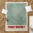 Mount Whitney Topo Map - Topographic Maps Retro Sherpa Fleece Blanket
