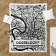 Dusseldorf City Map Design - City Maps Germany Retro Sherpa Fleece Blanket