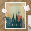 cologne city retro - Cityscape Retro Sherpa Fleece Blanket