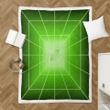 Green Rectangle Dark - Retro Yet Futuristic Sherpa Fleece Blanket
