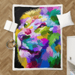 close up of face colorful  - Close Up Of Animals Sherpa Fleece Blanket