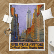 Fifth Avenue New York - Travel World Retro Sherpa Fleece Blanket