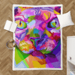 close up of face sphynx  - Close Up Of Animals Sherpa Fleece Blanket