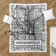 Indianapolis City Map - City Maps Usa Retro Sherpa Fleece Blanket