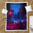 night city retro 8bit - 8 Bit Pixel Art Sherpa Fleece Blanket
