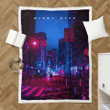 night city retro 8bit - 8 Bit Pixel Art Sherpa Fleece Blanket