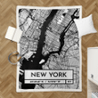 New York City Map Design - City Maps Usa Retro Sherpa Fleece Blanket