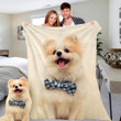 Custom Dog Blankets Personalized Pet Photo Painted Art Portrait Fleece Throw Blanket