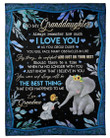 Lovely Elephants I Believe In You Grandma To Granddaughter Fleece Blanket Fleece Blanket
