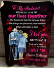 Thank You For Being My Husband Gift For Husband Fleece Blanket