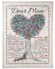 Heart Tree To Mom Blessed For Having A Mom Just Like You Fleece Blanket Fleece Blanket