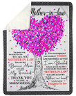 You Are My Bonus Mom Pink Tree To Mother In Law Fleece Blanket Sherpa Blanket