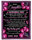 Present For Daughter Love And Protect You With All My Might Fleece Blanket Fleece Blanket