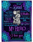Gift for dad - My hero I love you - Father's day gifts | Colorful | 3D Print Fleece Blanket |30x40 50x60 60x80inch