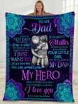 Gift for dad - My hero I love you - Father's day gifts | Colorful | 3D Print Fleece Blanket |30x40 50x60 60x80inch