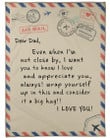Custom name - Gift for dad - Mail letter I love you - Father's day gifts | Colorful | 3D Print Fleece Blanket |30x40 50x60 60x80inch