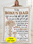 Custom name - Gift for dad - Bonus dad the bond between us - Father's day gifts | Colorful | 3D Print Fleece Blanket |30x40 50x60 60x80inch