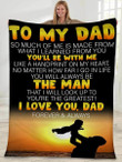 Gift for dad - You'll be with me - Father's day gifts | Colorful | 3D Print Fleece Blanket |30x40 50x60 60x80inch