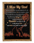 Gift for dad - Fishing I miss my dad - Father's day gifts | Colorful | 3D Print Fleece Blanket |30x40 50x60 60x80inch