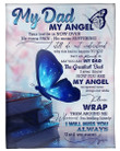 Gift for dad - Angel dad until we meet again - Father's day gifts | Colorful | 3D Print Fleece Blanket |30x40 50x60 60x80inch