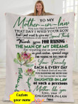 Personalized Mother's day gift - To my mother-in-law - You are the mother I receive that day I wed your son - Daughter-in-law gift to mother-in-law 131 - Blanket
