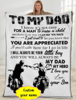 Gift for dad - Motorcycle dad - Father's day gifts | Colorful | 3D Print Fleece Blanket |30x40 50x60 60x80inch