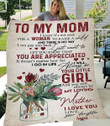Personalized Mother's day gift - To my mom - I love you - Daughter gift to mom 131 - Blanket