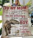 Personalized Mother's day gift - To my mom - Dinosaur son and mom - Son gift to mom 131 - Blanket